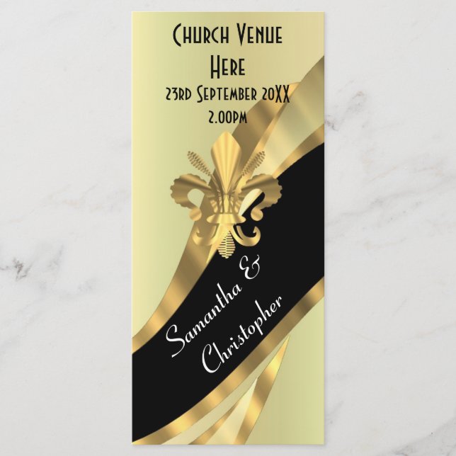 Black and gold wedding program (Front)