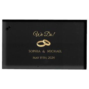 Black and Gold-Wedding-Rings- Place Card Holder