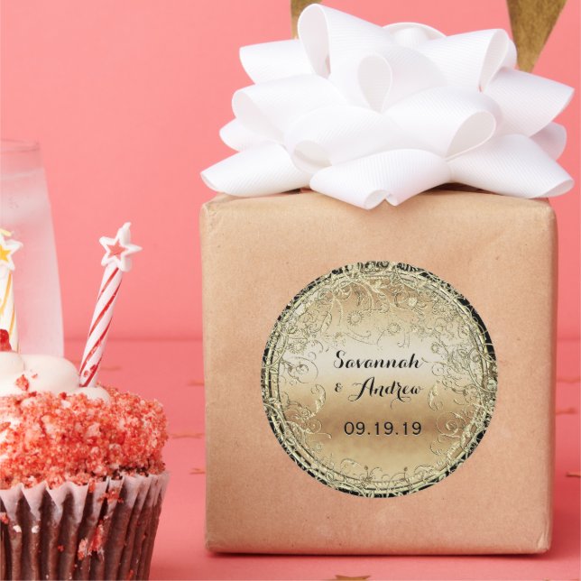 Black and Gold Wedding Seal (Party)