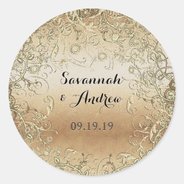 Black and Gold Wedding Seal (Front)