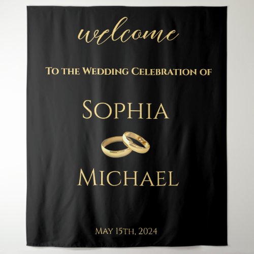 Black and Gold_Wedding_ Tapestry
