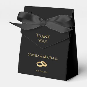 Black and Gold-Wedding Thank you- Favor Boxes