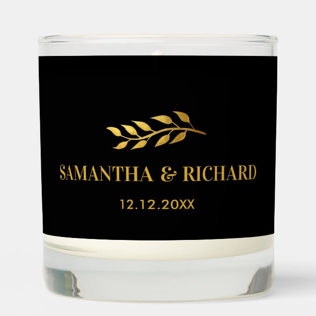 Black And Gold Wedding Thank You For Coming Scented Candle (Front)