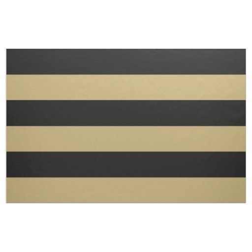 Black and Gold Wide Stripes Large Scale Fabric