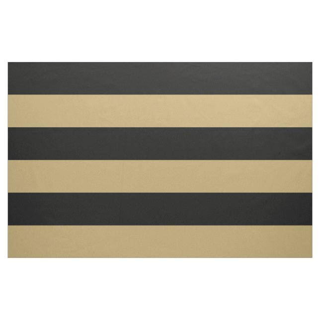 Black and Gold Wide Stripes Large Scale Fabric (Yard)