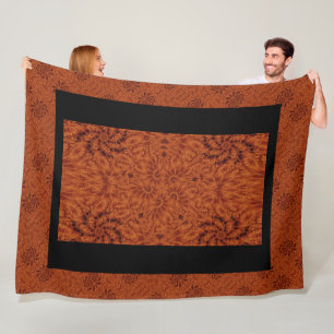 Black and Gold Wildflowers 17 Fleece Blanket