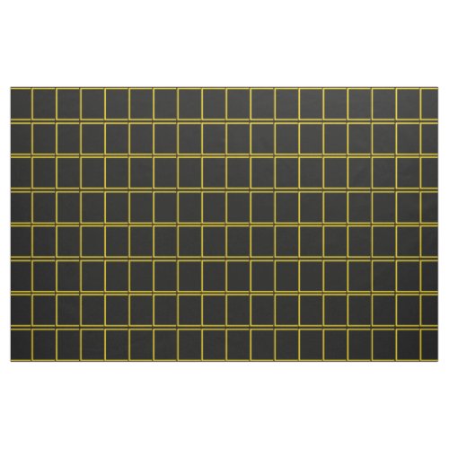 Black and Gold Windowpane Check Fabric