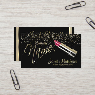 Black and Gold with Lipstick Business Card