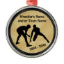 Black and Gold Wrestling Ornaments PERSONALIZED