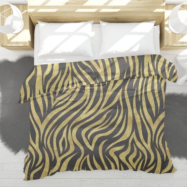 Black and Gold Zebra Duvet Cover (Creator Uploaded)