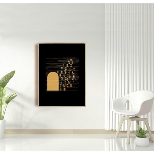 Black and Golden abstract Poster