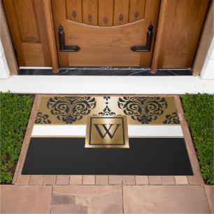 Black and Golden Arabesc Doormat