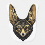 Black and golden art aesthetics year 2026 baby bib