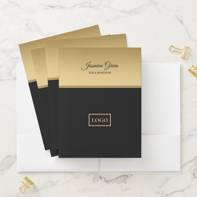 Black And Golden Background Pocket Folder (In Situ)