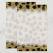 Black and Golden Brown Cheetah Print Pattern. (Front/Back)
