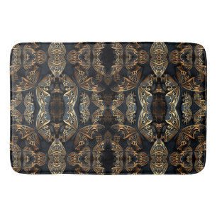 Black and Golden Butterfly Seamless Pattren Bath Mat