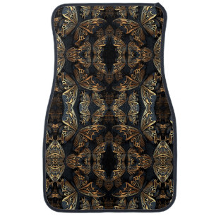 Black and Golden Butterfly Seamless Pattren Car Floor Mat