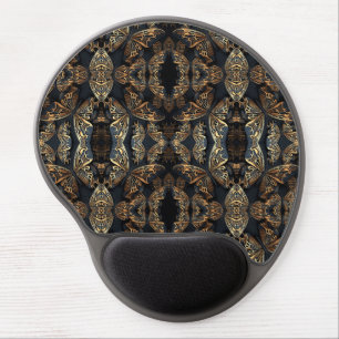 Black and Golden Butterfly Seamless Pattren Gel Mouse Pad
