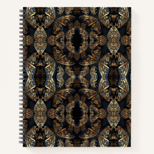 Black and Golden Butterfly Seamless Pattren Notebook