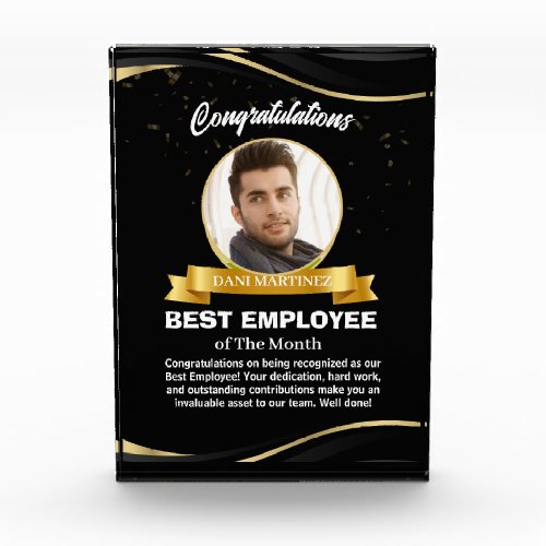 Black and Golden Design Employee of the Month Acrylic Award