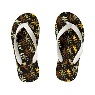 Black and Golden Flip Flops
