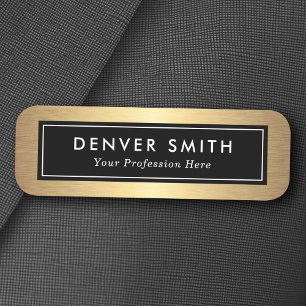 Black and golden gradient name title tag