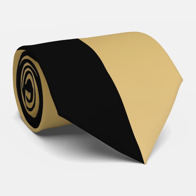 Black And Golden Linen Neck Tie (Rolled)