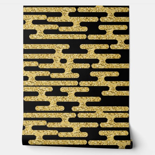 Black and Golden Pattern Modern Wallpaper