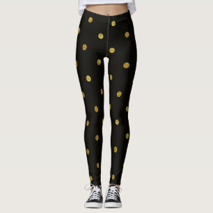 Black and Golden Polka Dots Leggings