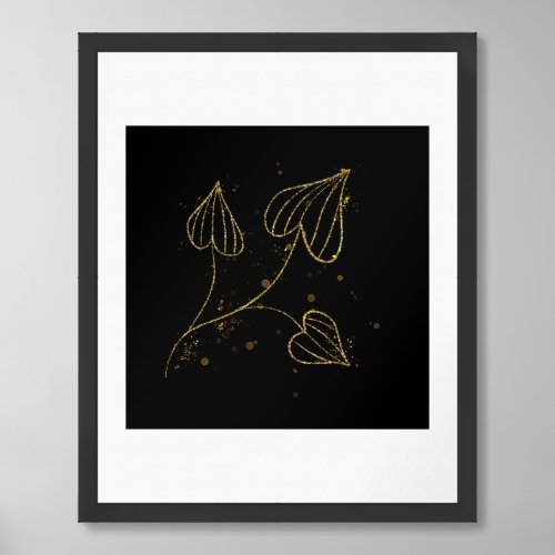black and golden poster