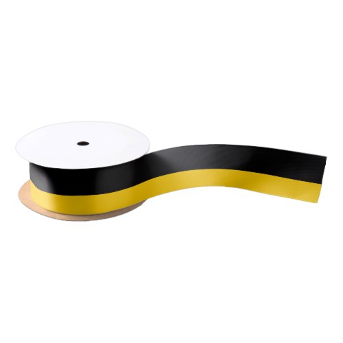 Black and Golden Yellow 1.5" Wide Satin Ribbon