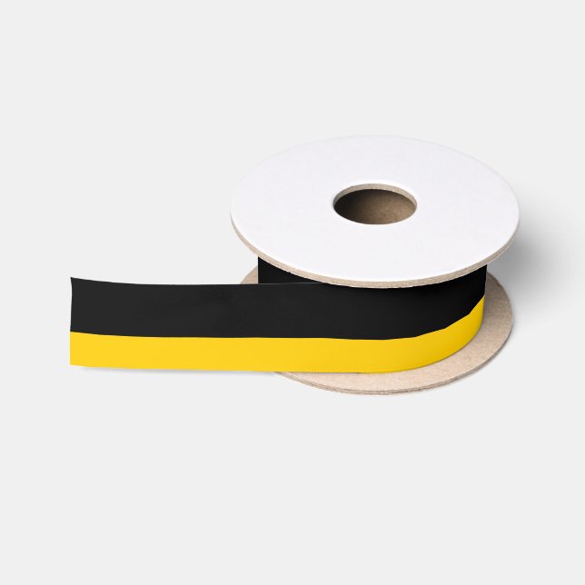Black and Golden Yellow 1.5" Wide Satin Ribbon (Spool)