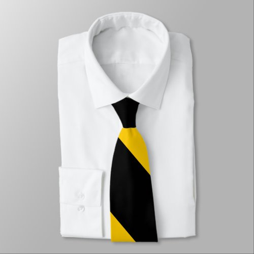 Black and Golden Yellow Broad University Stripe Tie