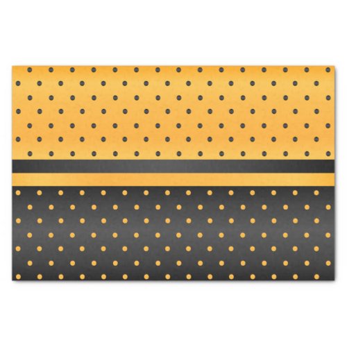 Black and Golden Yellow Polka Dot Pattern Tissue Paper