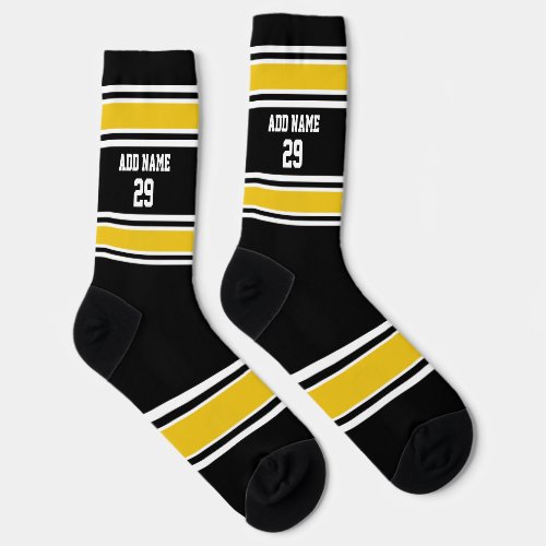 Black and Golden Yellow Sport Jersey _ Name Number Socks