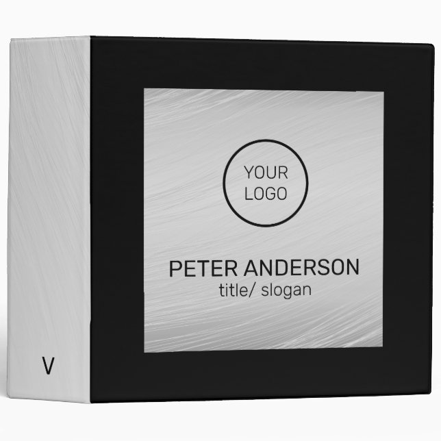 Black And Gray 3 Ring Binder (Front/Spine)