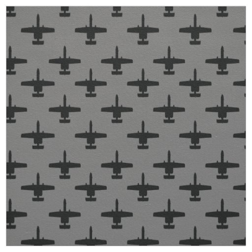 Black and Gray A-10 Warthog Attack Jet Pattern Fabric