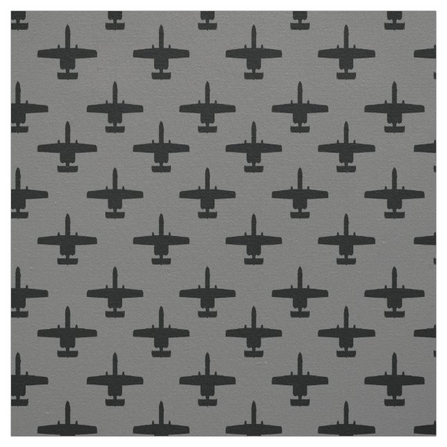 Black and Gray A-10 Warthog Attack Jet Pattern Fabric (Swatch)