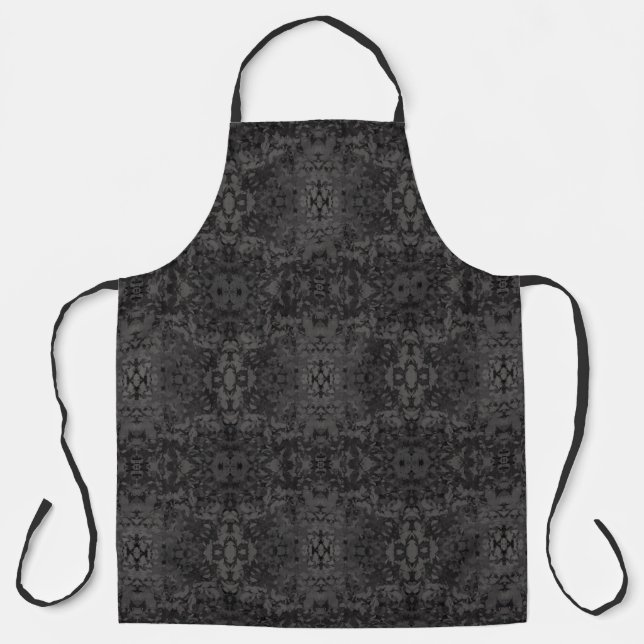 Black And Gray Abstract Graphic Art Design Apron (Front)