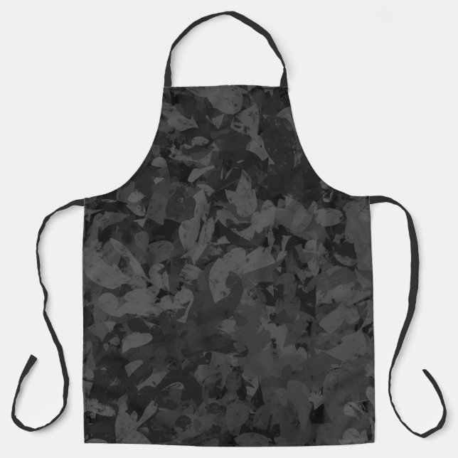 Black And Gray Abstract Graphic Art Design Apron (Front)