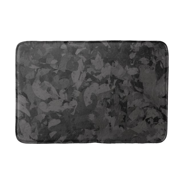 Black And Gray Abstract Graphic Art Design Bath Mat (Front)