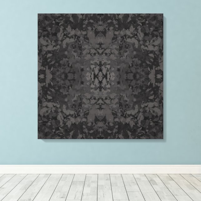 Black And Gray Abstract Graphic Art Design Canvas Print (Insitu(Wood Floor))