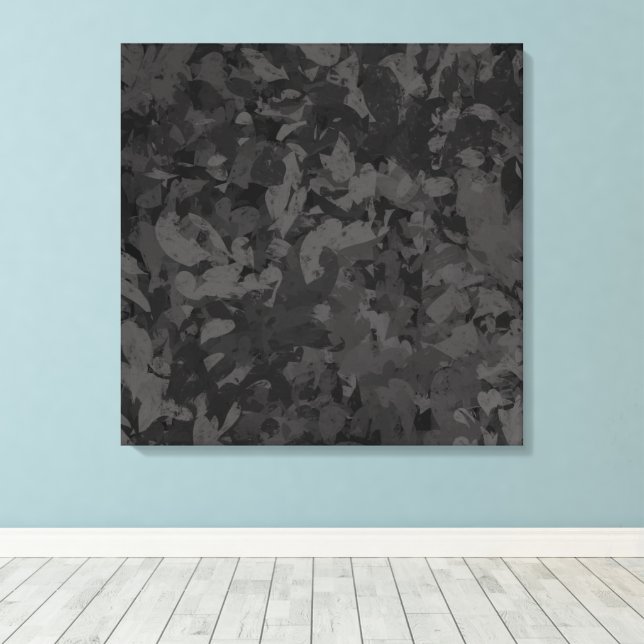 Black And Gray Abstract Graphic Art Design Canvas Print (Insitu(Wood Floor))