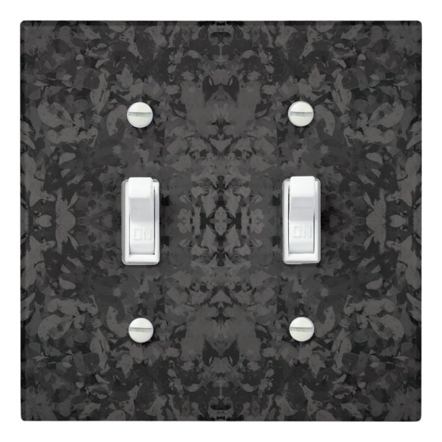Black And Gray Abstract Graphic Art Design Light Switch Cover (In Situ)