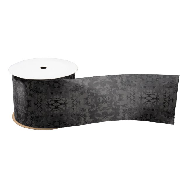 Black And Gray Abstract Graphic Art Design Satin Ribbon (Spool)