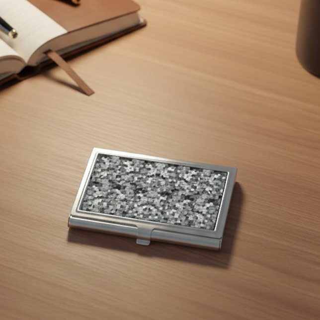 Black and Gray Abstract Mosaic Stained Glass Business Card Case (Creator Uploaded)