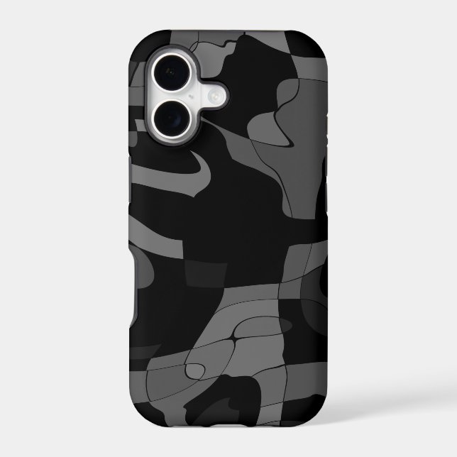 Black and Gray abstract pattern case for iPhone (Back)