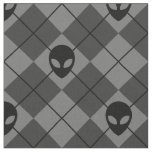 Black and Gray Alien Argyle Pattern Fabric