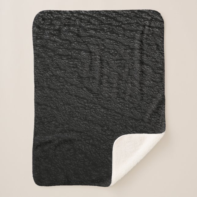 Black and gray area rug sherpa blanket (Front)
