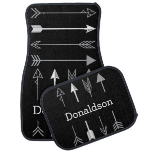 Black and Gray Arrows Car Mat
